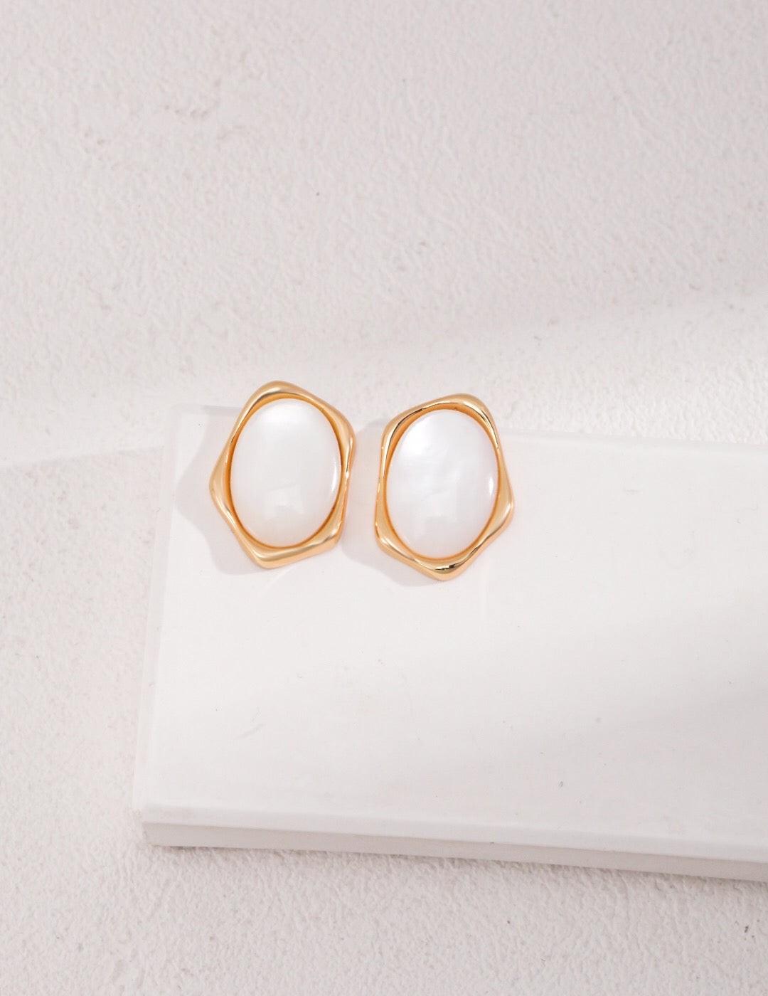Mother Of Pearl Stud Earrings-0