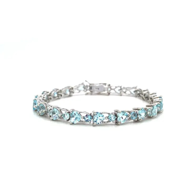 Aquamarine Bracelet in .925 Sterling Silver - KSD 42128
