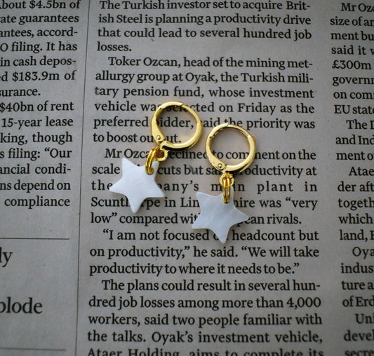 Mother of Pearl Star Earrings-0