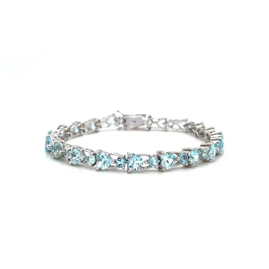 Aquamarine Bracelet in .925 Sterling Silver - KSD 42128