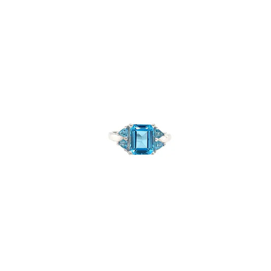 Blue Topaz Ring In .925 Sterling Silver - KSR 11388