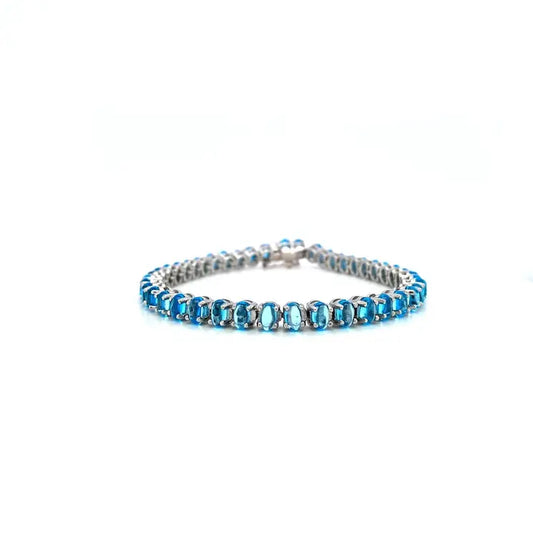 Blue Topaz Bracelet in .925 Sterling Silver - KSD 4198