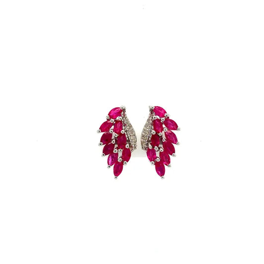 Ruby Earring in .925 Sterling Silver - KST 51635