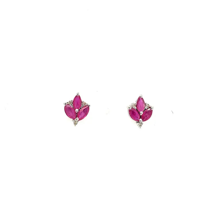 Ruby Earring in .925 Sterling Silver - KST 57319