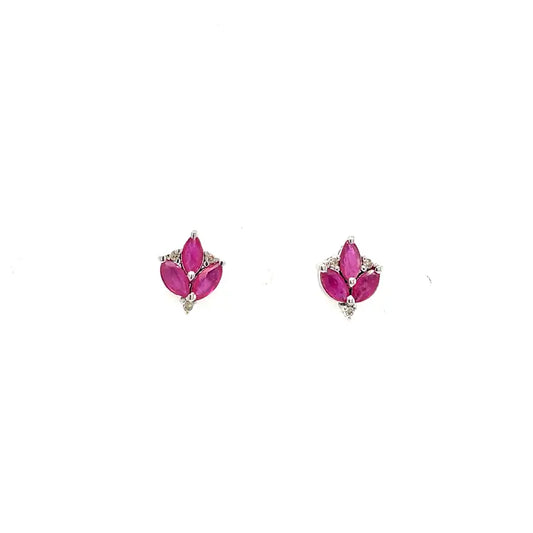 Ruby Earring in .925 Sterling Silver - KST 57319